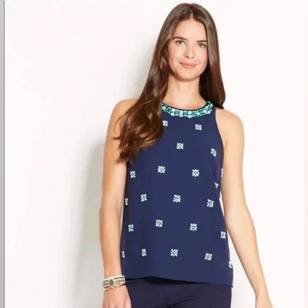 Vineyard Vines Embellished Silk in Nautical Navy